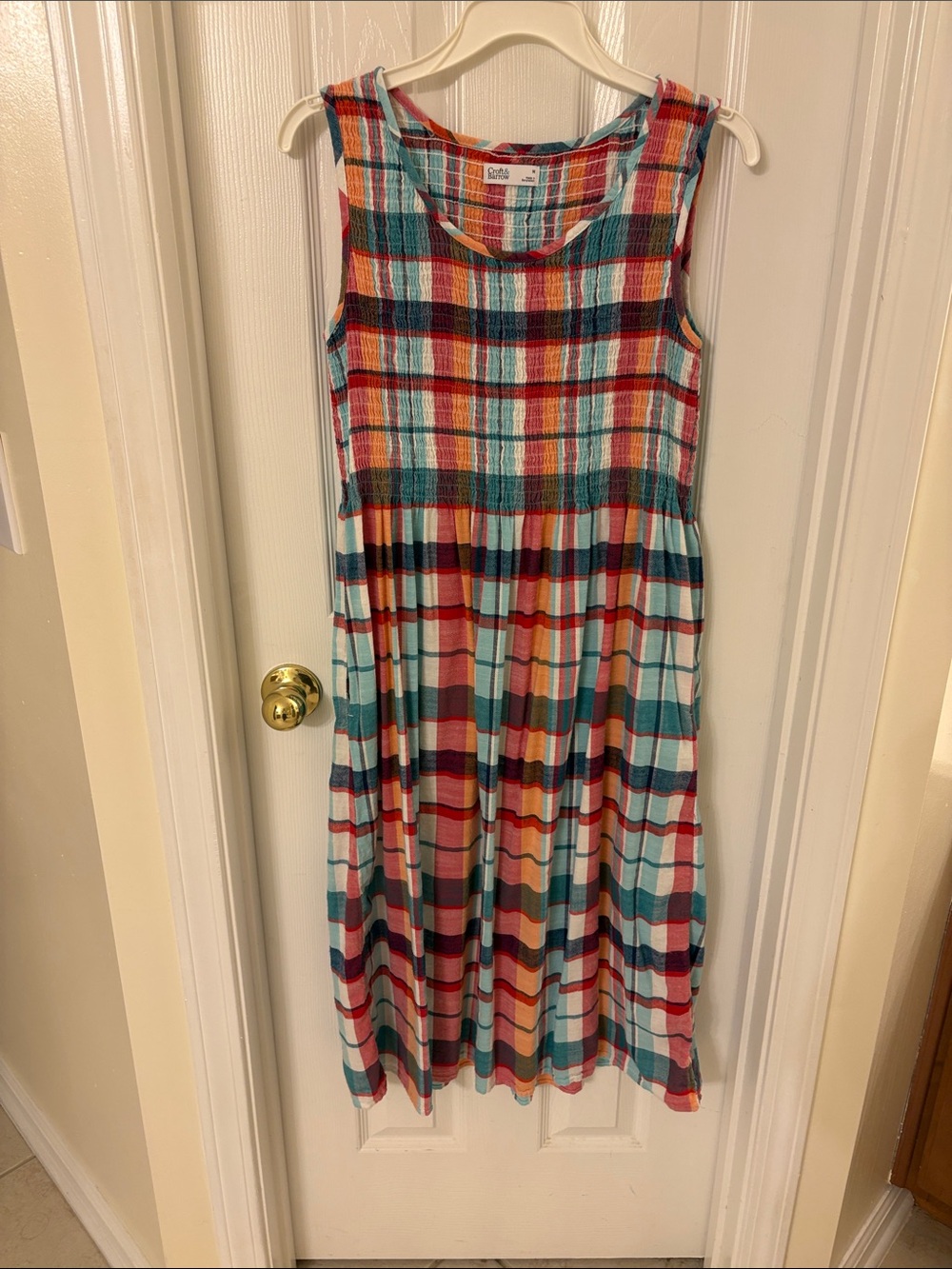 croft & barrow Multicolor Plaid Sleeveless Dress